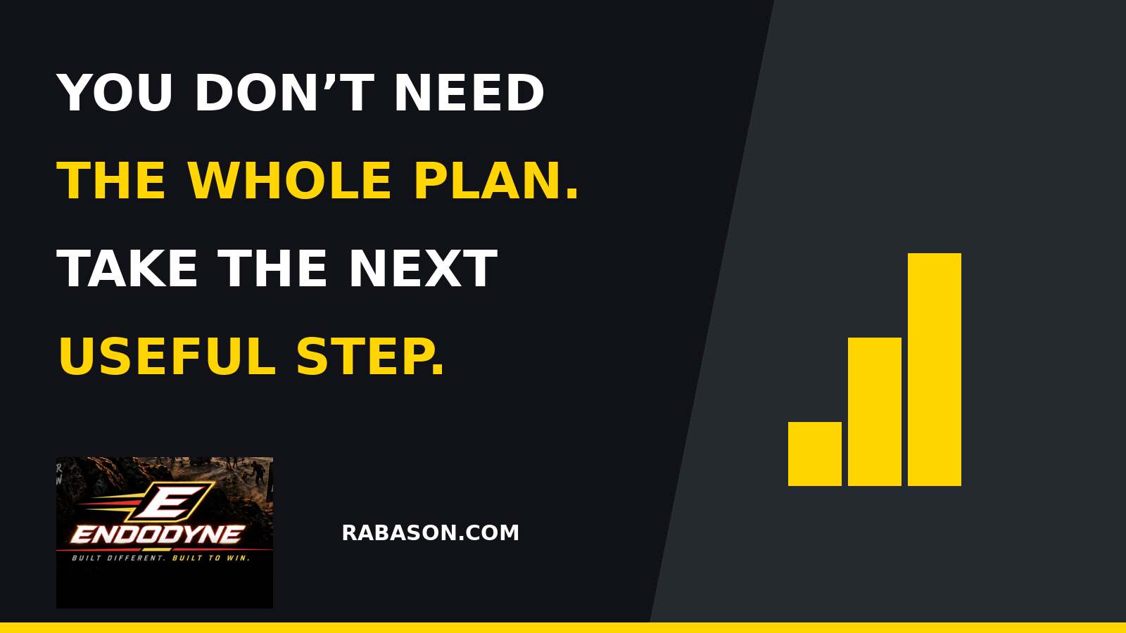 Endodyne branded graphic reading You do not need the whole plan. Take the next useful step.